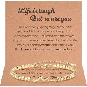 Inspirational Wave Bracelet in Stainless Steel - Gift for Best Friends & Sisters